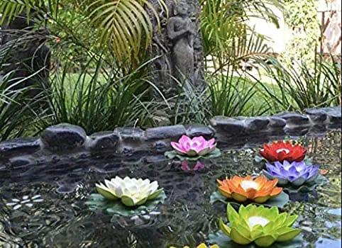 Flameless Lotus Flower Water Sensor LED Diyas (Pack of 6)